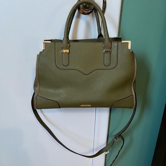 Gorgeous Green Leather Rebecca Minkoff Amorous Satchel-See Description - Picture 1 of 8